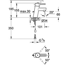 Grohe - Mitigeur Lavabo chromé 1/2" taille S Concetto - 3220610E