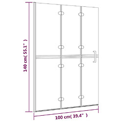 vidaXL Cabine de douche pliable ESG 100x140 cm Blanc pas cher