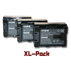 Lot de 3 batteries vhbw 1200mAh pour caméscope caméra JVC GZ-E10, GZ-E100, GZ-E200, GZ-E200AU, GZ-E200BU, GZ-E200RU, GZ-E205, GZ-E220, GZ-E245