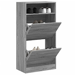 Maison Chic Armoire à chaussures | Meuble de rangement à chaussures Meuble d'Entrée Sonoma gris 60x34x116 cm Bois d'ingénierie -MN72812