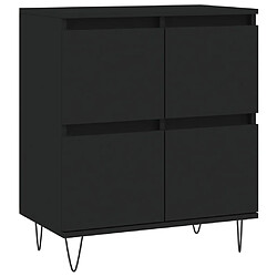 Acheter vidaXL Buffets 2 pcs noir bois d'ingénierie