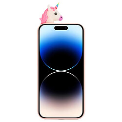 Coque en silicone Motif de dessin animé en 3D, anti-rayures pour votre iPhone 14 Pro - cheval