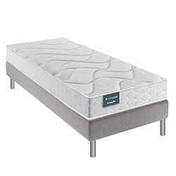 Inside 75 Ensemble Dunlopillo 90*190 cm EUGEN 1 18 cm matelas sommier déco jeu de 4 pieds gris