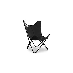 ICONIK INTERIOR Chaise en Cuir - Design Papillon - Wun Noir