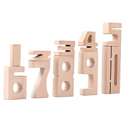 Enfant en bas âge Enfants Montessori Math Blocs de Construction 1-10 Nombre Comptage Empilage Jeu Jouets, Beechwood