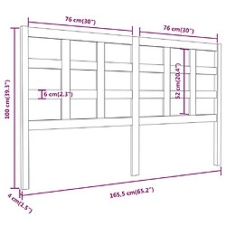 vidaXL Tête de lit blanc 165,5x4x100 cm bois massif de pin pas cher