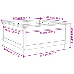 vidaXL Jardinière blanc 82,5x82,5x39 cm bois massif de pin pas cher