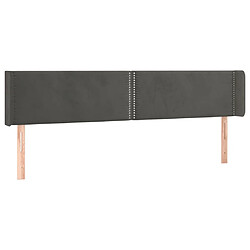 Avis Maison Chic Tête de lit scandinave à LED,meuble de chambre Gris foncé 183x16x78/88 cm Velours -MN14729