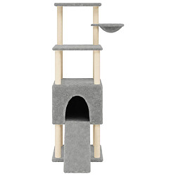 Helloshop26 Arbre à chat meuble tour grimper jouet grattage grattoir escalade plateforme avec griffoirs en sisal clair 153 cm gris 02_0022574