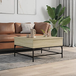 Avis ComfortXL Table Basse Chêne Sonoma 80x80x45 Cm Bois D'ingénierie Et Métal