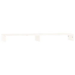 vidaXL Support de moniteur Blanc 100x27x10 cm Bois de pin solide