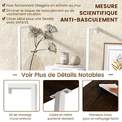 Helloshop26 Étagère murale/échelle à 5 niveaux 60 x 30 x 180 cm bibliothèque élégante avec patins antidérapants et structure en acier doré marron 20_0009727