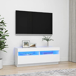 Maison Chic Meubles TV avec lumières LED - Banc TV pour salon Blanc 100x35x40 cm -MN71121