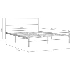 vidaXL Cadre de lit sans matelas blanc métal 120x200 cm pas cher