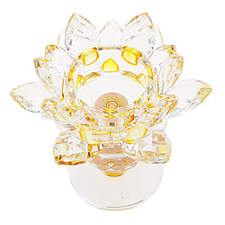 cristal lotus fleur bougeoir photophore maison feng shui décor jaune