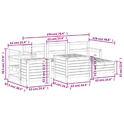 Acheter vidaXL Salon de jardin 7 pcs bois massif sapin de douglas