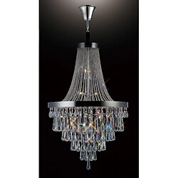 Luminaire Center Suspension Sophia 17 Ampoules chrome poli/cristal