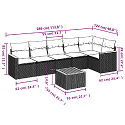 Avis vidaXL Salon de jardin avec coussins 7 pcs gris résine tressée