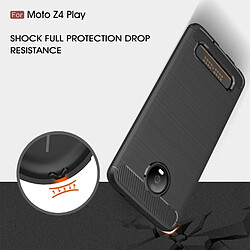 Wewoo Coque en TPU texturée et fibre de carbone pour Motorola Moto Z4 Play (Noir) pas cher