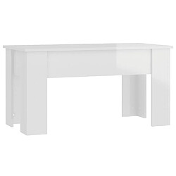 Acheter vidaXL Table basse blanc brillant 101x49x52 cm bois d'ingénierie