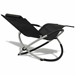 Acheter Maison Chic Chaise longue, Transat géométrique d'extérieur Acier Noir et gris