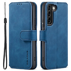 Etui en PU DG.MING style rétro avec support bleu pour votre Samsung Galaxy S22 Plus 5G