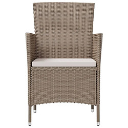 Avis Maison Chic Lot de 2 Chaises de jardin,Fauteuil d'extérieur avec coussins Résine tressée Beige -MN18156