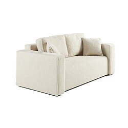 Bestmobilier Topaze - canapé droit 2 places - en tissu bouclette Topaze - canapé droit 2 places - en tissu bouclette - Beige