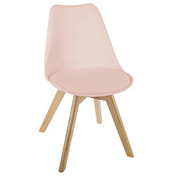 Toilinux Lot de 4 Chaises design scandinave Baya - Rose poudré Toilinux - Lot de 4 Chaises design scandinave Baya - Rose poudré - Scandinave