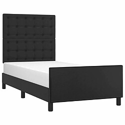 Avis Maison Chic Lit adulte - Cadre Structure de lit avec tête de lit Contemporain Noir 90x190 cm Similicuir -MN22679