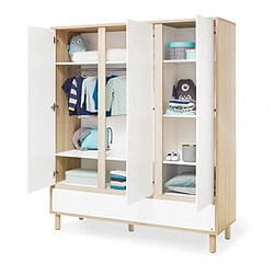 Pinolino Chambre de bébé Flow 3 pièces lit de bébé évolutif commode à langer armoire