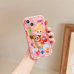 GUPBOO Étui pour iPhone11ProMax Peinture à l'huile graffiti chien fille dessin animé étui pour téléphone portable silicone