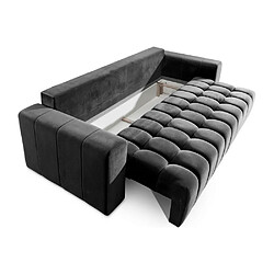 Acheter VENESETTI Canapé 3 places convertible et espace de rangement - Gris anthracite - en tissu velours de qualité luxe, LAZIO