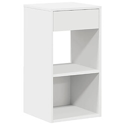 vidaXL Table de chevet avec tiroir blanc 35x34x66,5 cm