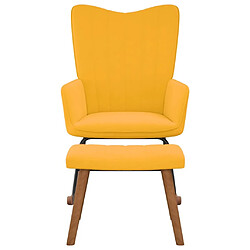 Maison Chic Chaise à bascule avec repose-pied | Fauteuil Relax Jaune moutarde Velours -GKD95202