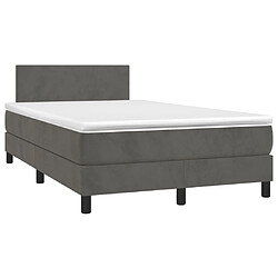 Avis Maison Chic Lit adulte- Lit + matelas,Sommier à lattes de lit avec matelas LED Gris foncé 120x200 cm -GKD28307