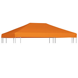 vidaXL Toile supérieure de belvédère 310 g / m² 4 x 3 m Orange