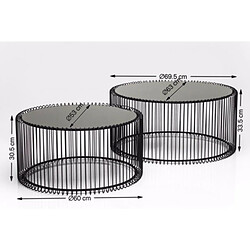 Acheter Tables basses rondes Wire set de 2 argentées Kare Design