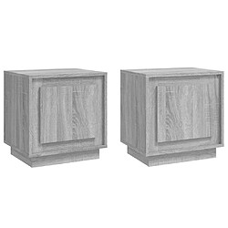 Maison Chic Lot de 2 Tables de chevet - Tables de Nuit sonoma gris 44x35x45cm bois d'ingénierie