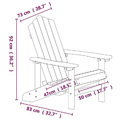 vidaXL Chaises de jardin Adirondack avec table PEHD Anthracite pas cher