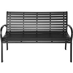 Helloshop26 Banc de jardin meuble acier laqué 126 cm noir 2208150