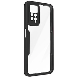 Avizar Coque 360° pour Redmi Note 11 et 11s Dos Rigide Partie Avant Souple Noir