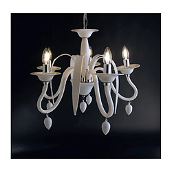 Fan Europe Chandelier sans abats jours Estefan 5 ampoules Acrylique blanc