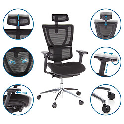 Avis Hjh Office Siège de bureau / Siège de direction ERGO HUMAN SLIM, assise en tissu noir / dossier en tissu maille