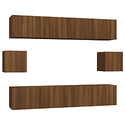 Maison Chic Ensemble de meubles TV 6 pcs | Banc TV Moderne pour salon | Meuble de Rangement - Chêne marron Bois d'ingénierie -MN68767