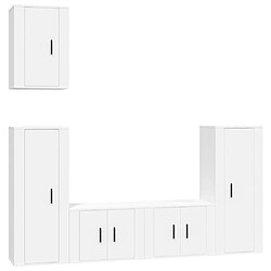 vidaXL Ensemble de meubles TV 5 pcs Blanc Bois d'ingénierie