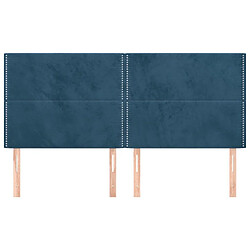 Avis Maison Chic Lot de 4 Têtes de lit design pour chambre - Décoration de lit Bleu foncé 80x5x78/88 cm Velours -MN37770