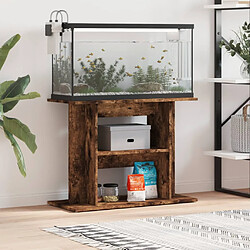 vidaXL Support pour aquarium chêne fumé 80x35x60 cm bois d'ingénierie