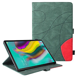 Etui en PU bicolore avec porte-cartes vert pour votre Samsung Galaxy Tab S5e/T720/725