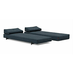 Inside 75 Méridienne design SIGMUND INDU Nist, Blue convertible lit 160*200 cm pieds Acier noir